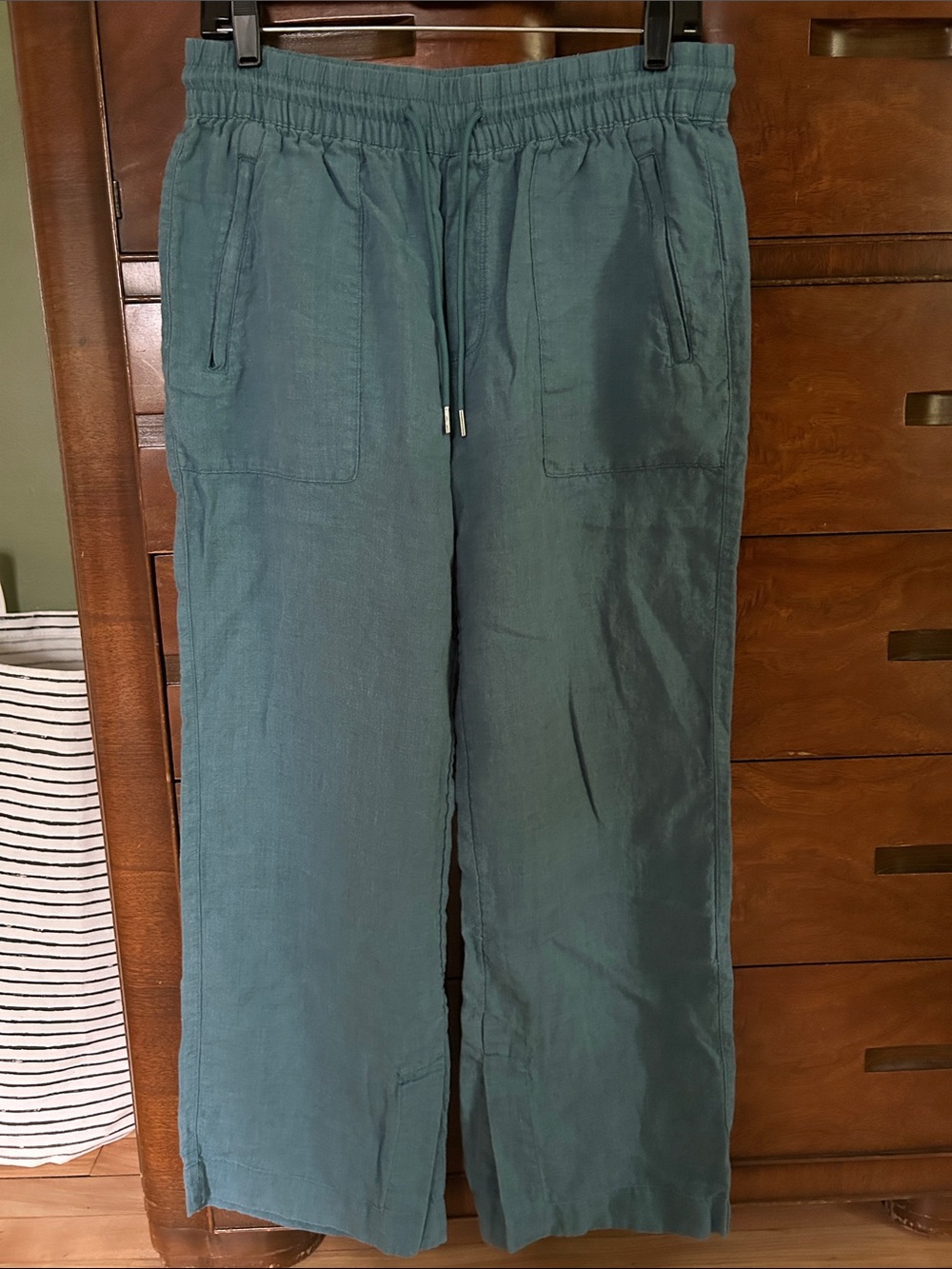 Athleta Retreat Linen Wide-Leg Pants - Borealis Green